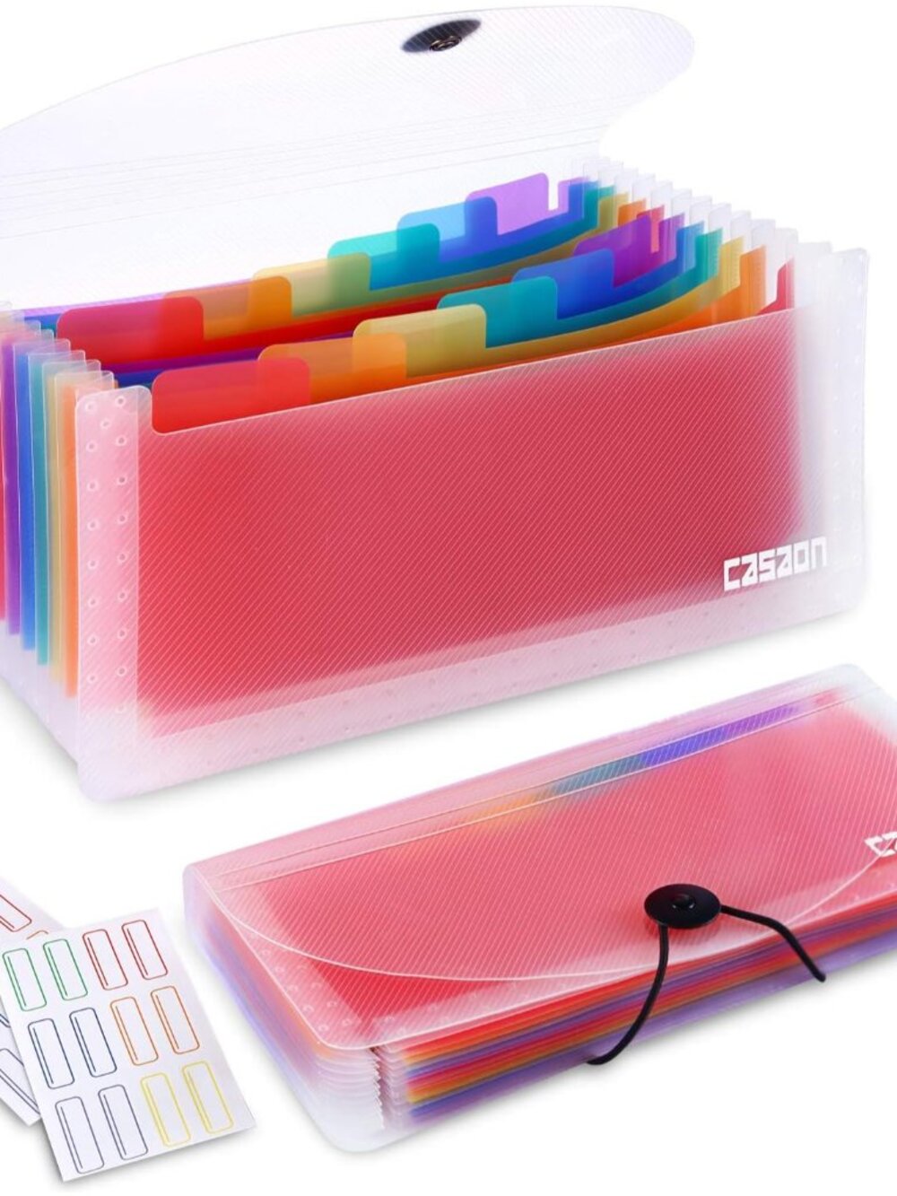 2 Pack 13-Pockets Expanding Accordion File Folder Mini Organizer Wallet for Stor